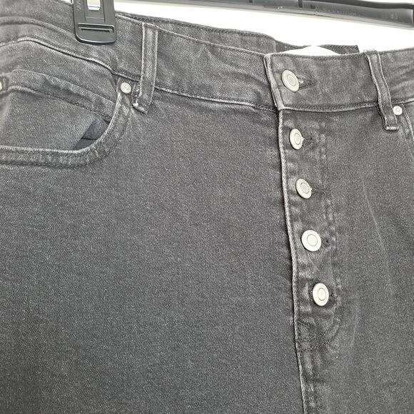 NWT's-SO Women's Black Jeans High-Rise Wide Leg 5-Pocket Front Button-Up Size 13 - Picture 2 of 9